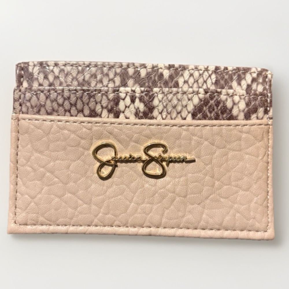 Jessica Simpson Pink and Brown Key Card Holder with Elegant Design